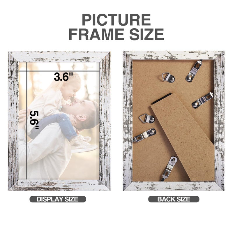 TWING 4 x 6 Rustic Picture Frames Set of 6, Farmehouse Photo Frame Collage For Wall Decor Mounting or Tabletop Display Distressed White, Ideal Gifts - Image 4